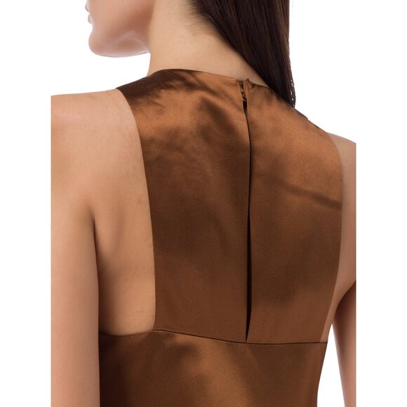 Tibi Heavy Satin Midi Bias Dress in Bronze, size 00 - Picture 14 of 14